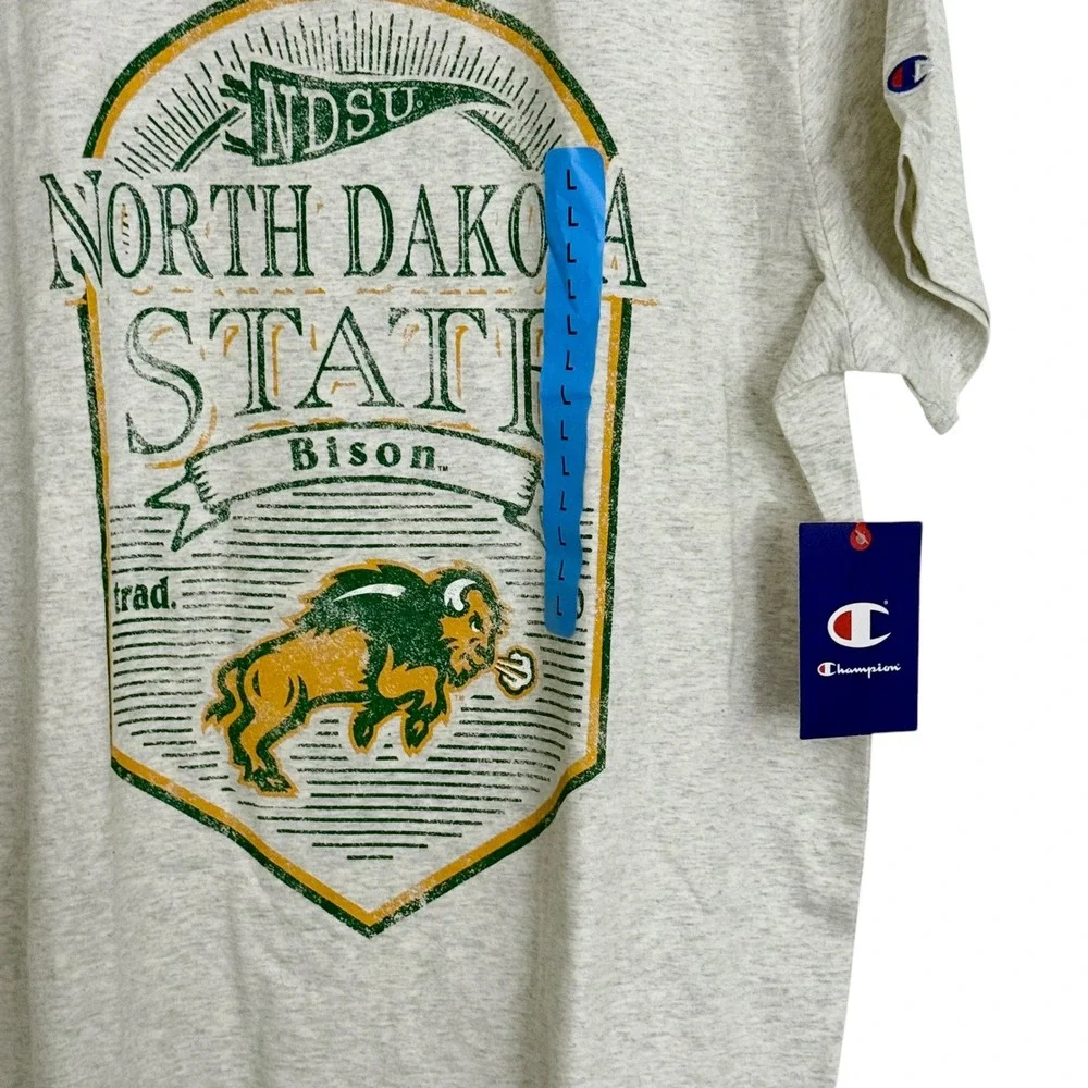 Champion NDSU Bison T-Shirt Unisex Large Gray New North Dakota State Graphic Tee - Picture 6 of 10